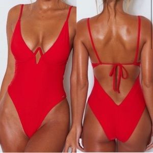 White Fox Swim Playa Del Ray One Piece Swimsuit: Red Size XL